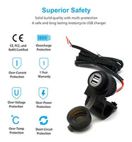 Handlebar Mounted Dual USB 4A (Plastic)
