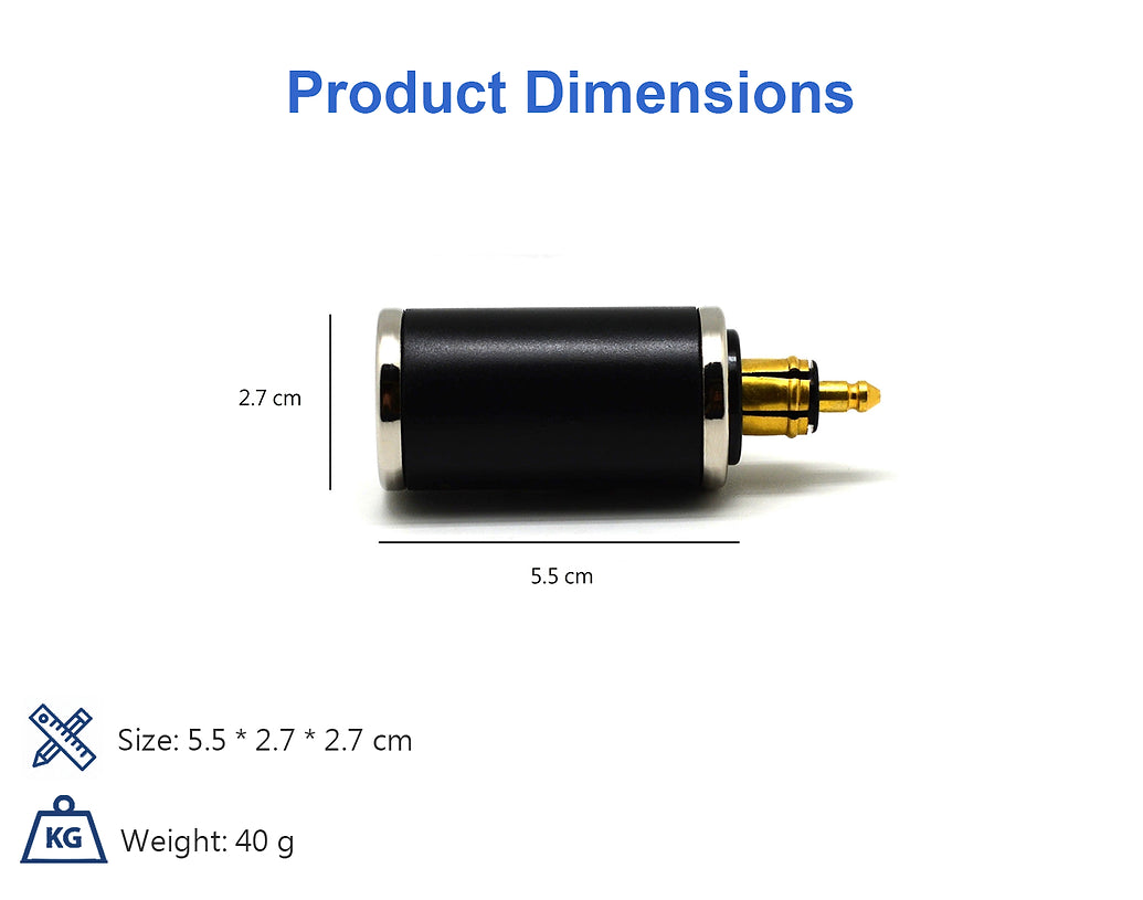 DIN (Hella) to 36W PD USB-C + QC 3.0 (STRAIGHT)