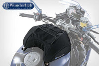 BMW S1000RR Tank Bag - 5L Sports Bag in black securely attached to motorcycle tank, featuring ergonomic design and durable materials.
