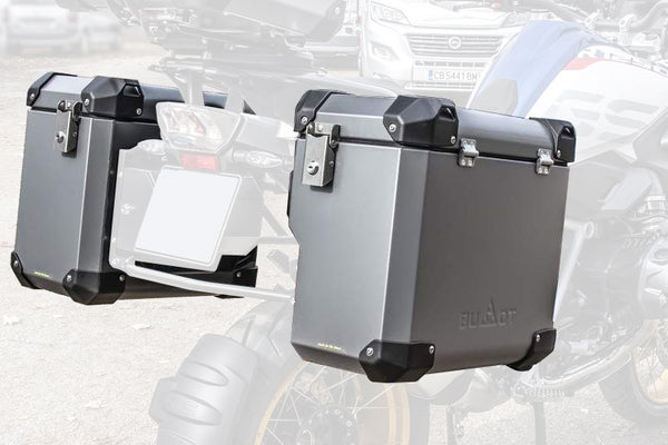 Bumot Luggage - Side case Only - EVO Defender (Black, Aluminium & Grey).
