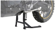 Triumph Tiger Explorer 1200 center stand by Hepco Becker, black powder coated for stability and easy maintenance.