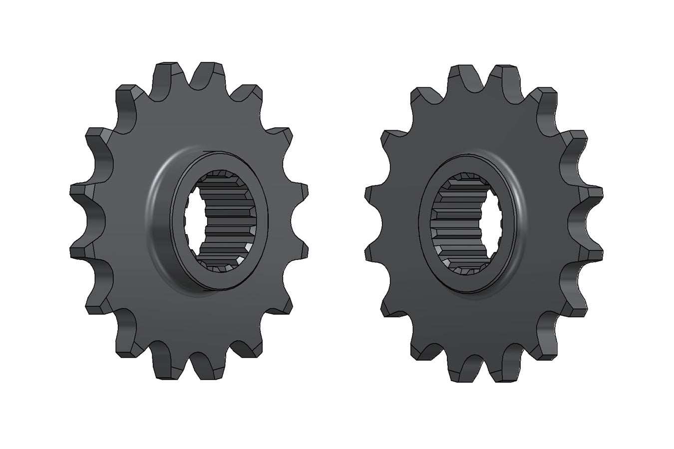 Sprockets Front 29029 - 15T by Esjot, high-strength steel with CNC machining, diamond cut design.