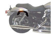 C-Bow carrier for Harley-Davison Fat Boy sidecases, sleek metal design, ideal for Hepco & Becker bags.

