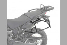 Honda Africa Twin Carrier with steel siderack by Hepco Becker on motorcycle.
