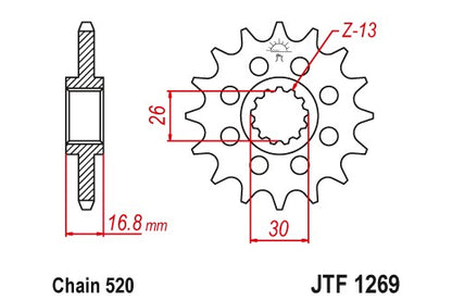 Sprockets Front (JTF1269-16T) - JT