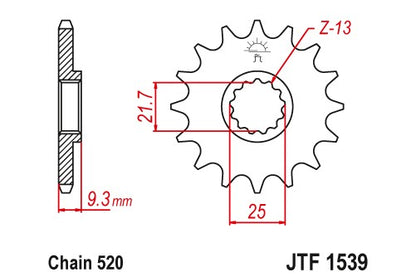 Sprockets Front (1539 14T) 'Rubber' - JT