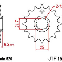 Sprockets Front (1539 14T) 'Rubber' - JT