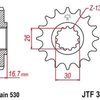 Sprockets Front (333 - 16T) - JT