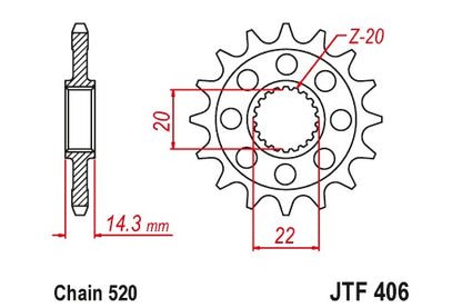 Sprockets Front (406 - 15T) - JT
