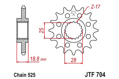 Sprockets Front (704 - 17T) - JT