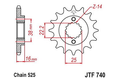 Sprockets Front (740 15T) - JT
