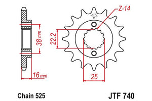 Sprockets Front (740 15T) - JT