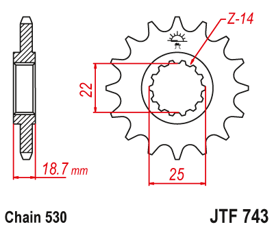 Sprockets Front (743 - 15T) - JT