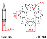 Sprockets Front (781 - 14T) - JT
