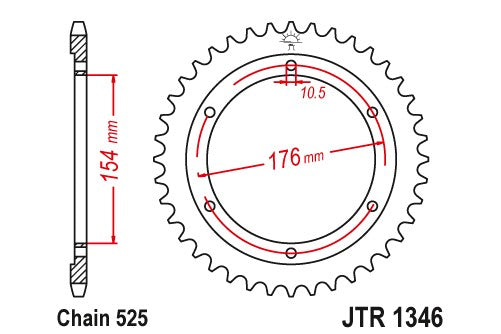 Sprockets Rear (1346 - 44T) - JT
