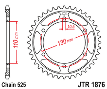 Sprockets Rear (1876 - 45T) - JT