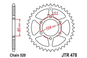 Sprockets Rear (478 - 43) - JT