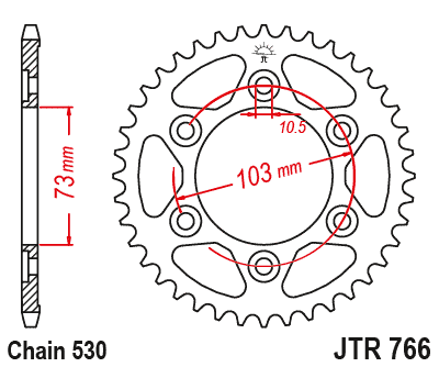 Sprockets Rear (JTR766.43) - JT