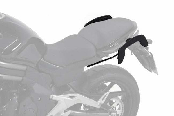 Kawasaki ER 6n / 6f C-Bow sidecases carrier by Hepco Becker, installed on motorcycle.