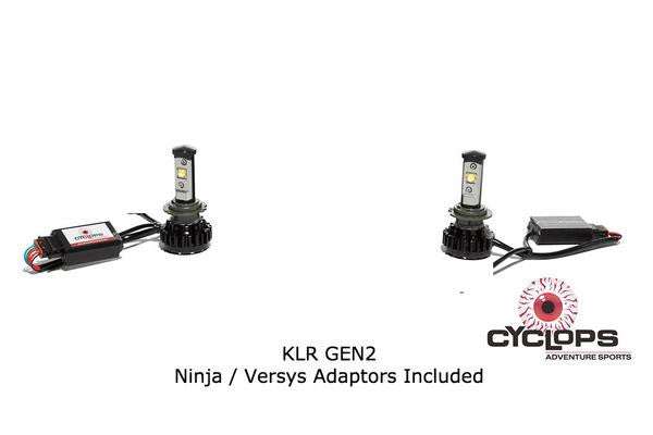 Kawasaki Versys bulb LED H7 4000 lumen headlight with adaptors.