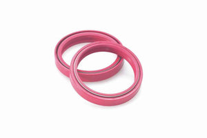 Fork oil seals pair for motorcycles, high quality Vulcanized Rubber, ensures OEM fit and durability.