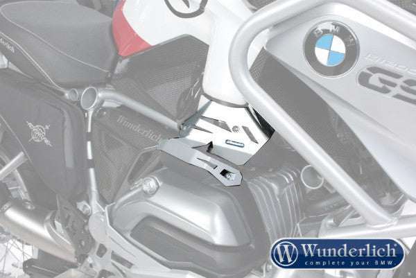 BMW R Series Injection Cover Guard installed on motorcycle engine, providing protection for sensitive components.