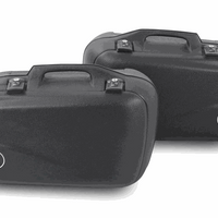 Black Junior series 40L sidecases with sturdy metal locks and watertight design.