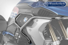 BMW R Series GS tank guard protecting radiator and fairing, compatible with crash bars.