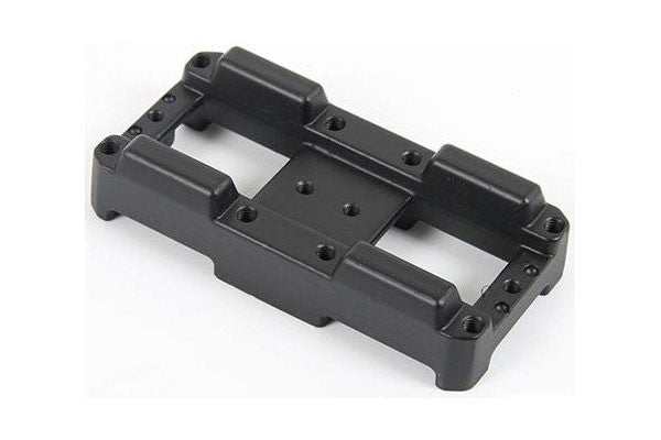 Universal Holder for Aluminum Side Cases by Hepco Becker, black accessory mount with drilled holes for side case installation.