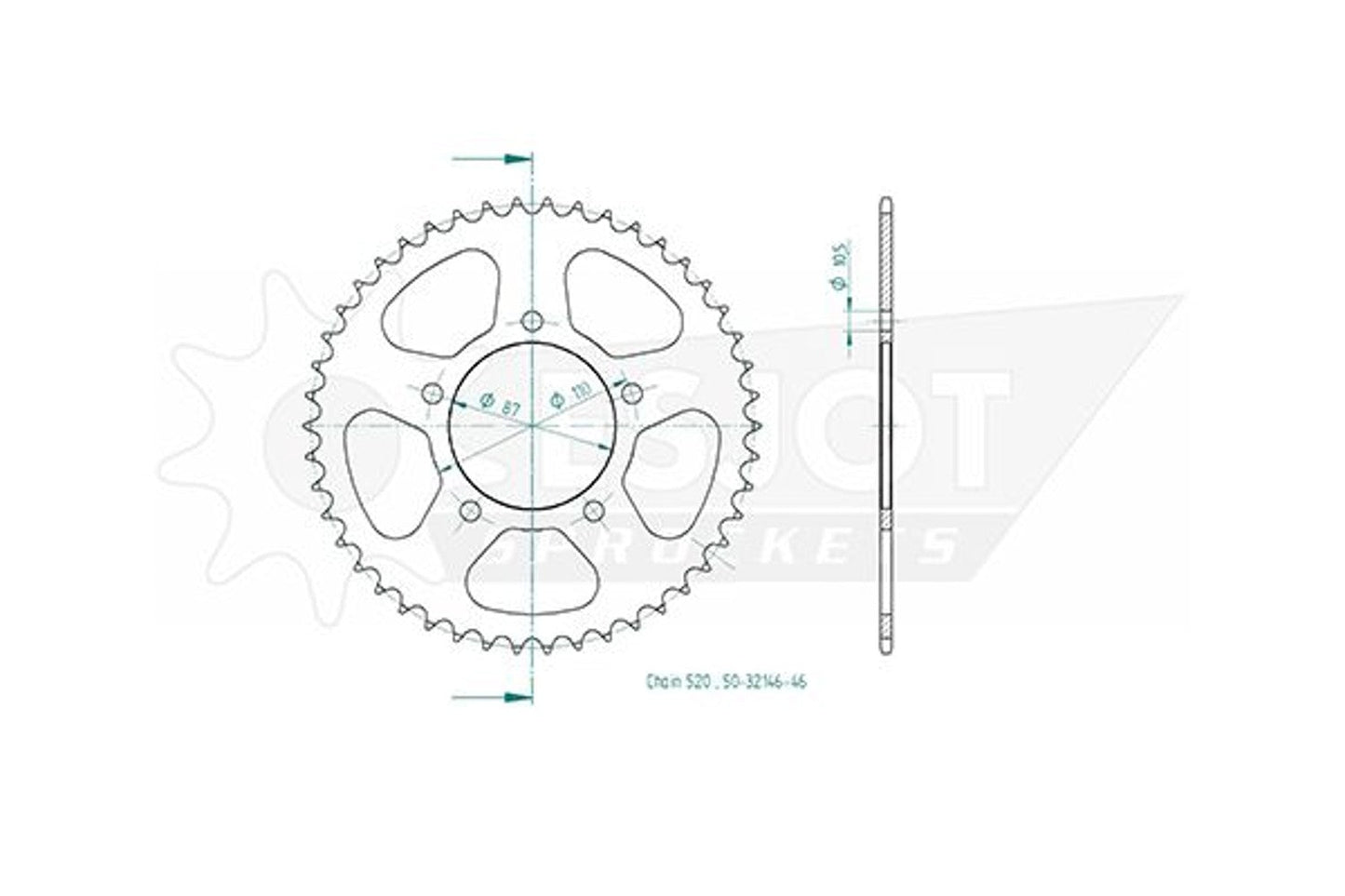 Sprockets Rear (32146-46T) - Esjot