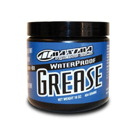 Waterproof Grease container with blue label, 16 oz, by Maxima Racing Oils.