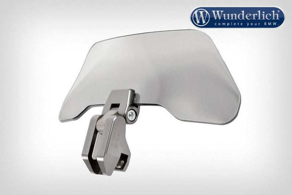 Screen Wind Deflector Ergo 232*82 for bikes, adjustable spoiler, eliminates turbulence, lightweight CNC-machined, anodised aluminium, shatter-proof Lexan.