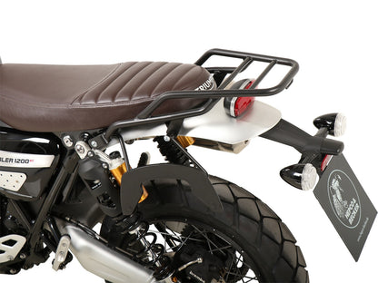 Triumph Scrambler 1200 XE  / XC Carrier - Sidecases 'C-Bow' (Left Side, Black).